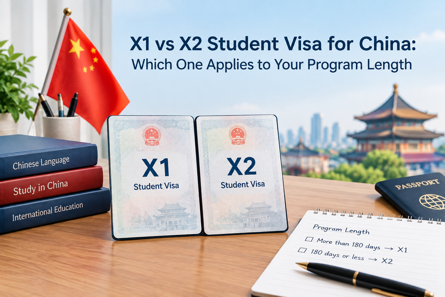 X1 vs X2 student visa for China