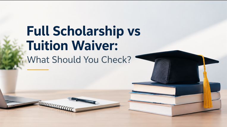 full scholarship vs partial tuition waiver